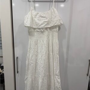 Elan White Eyelet Maxi Dress